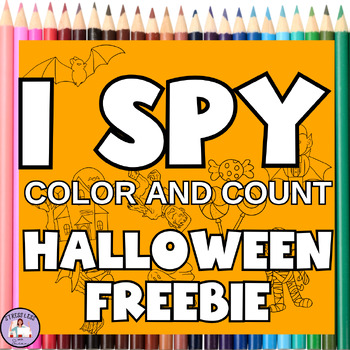Preview of I Spy Halloween coloring and counting: freebie printable worksheet