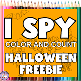 I Spy Halloween coloring and counting: freebie printable w