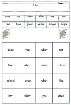 Preview of I-Spy High Frequency Words - 1st Grade Wonders