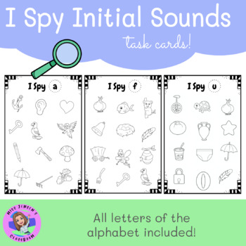 I Spy Initial Sounds Phonics Centre Activity by Miss Jensen's Classroom