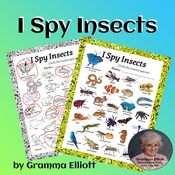 Preview of Animal Classification Worksheet Insects I Spy Fun