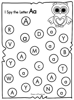 I Spy Letters and Numbers worksheets [ preschool and kindergarten]