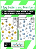 I Spy Letters and Numbers worksheets [ preschool and kinde