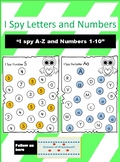 I Spy Letters and numbers worksheets [preschool and kindergarten]