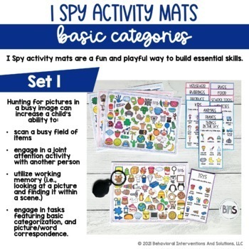 I Spy Activity Sheets for Basic Categories | Set 1 (Original Set)