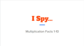 Preview of I Spy: Multiplication Facts 1-10