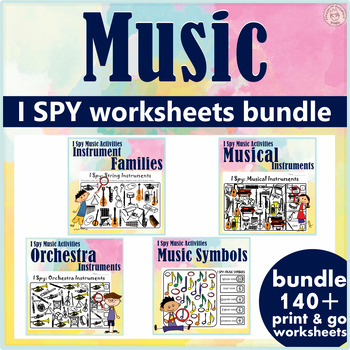 Preview of I Spy Music Activities Bundle | Print and Digital