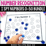 I Spy Number Recognition Worksheets 0-50 BUNDLE
