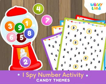 Preview of I Spy Number With Candy Theme, Learning Number, Homeschooling, I Spy Games, Math