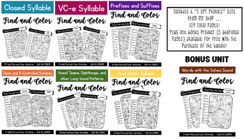 Preview of I Spy Phonics - SoR Bundle! Growing Bundle of the Syllable Types