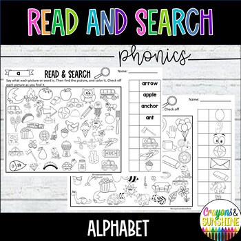 Preview of I Spy Phonics Worksheets,Hidden Pictures, Alphabet,Morning Work,Beginning Sounds