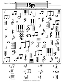 I Spy Piano Practice Worksheet - Music Symbol Identificati