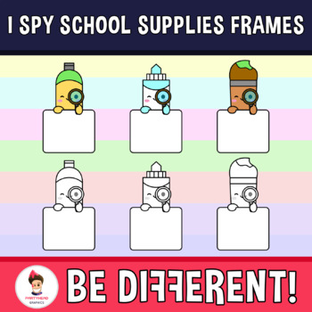 I Spy School Supplies Toppers Clipart Back To School by PartyHead
