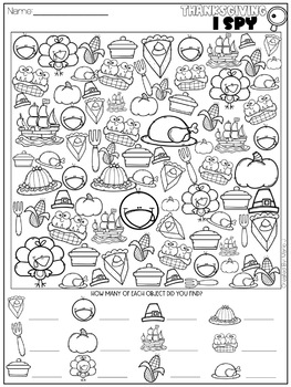 I Spy Search and Find l Thanksgiving Themed by CreatedbyMarloJ | TPT