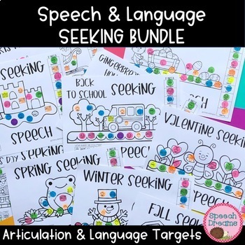 Preview of I Spy Speech Therapy Worksheets BUNDLE | Articulation Language No Prep Seek Find