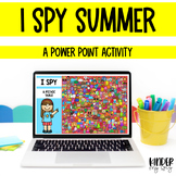 I Spy Summer Digitial Power Point Activity Party Game or B