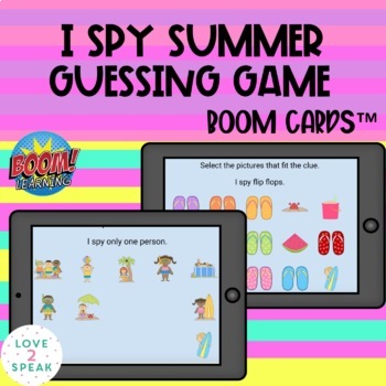 Preview of I Spy Summer Guessing Game Boom Cards™