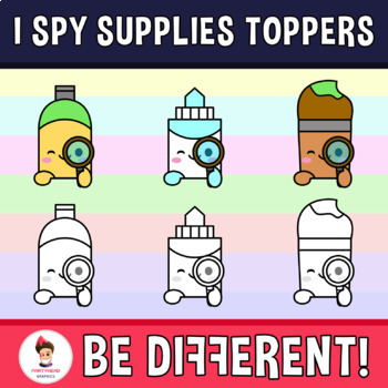 I Spy School Supplies Toppers Clipart Back To School