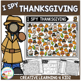 I Spy Thanksgiving Counting, Coloring, Tally and Graphing 