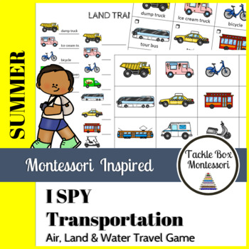 Preview of Transportation - Land, Air & Water | I Spy Travel Games | Montessori Inspired