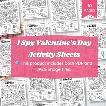Preview of I Spy Valentine’s Day Activity Sheets