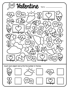 I Spy Valentine’s Day Activity Sheets, Printable Game Worksheets