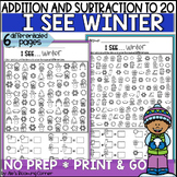 I Spy Worksheets Winter Addition and Subtraction within 10