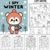 I Spy Winter and Christmas Black and White Fun Counting Activity