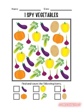 I Spy Worksheets (visual scanning activities) by Miss Haley OT TPT