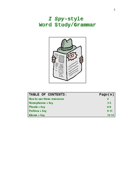 Preview of I Spy-style Word Study and Grammar