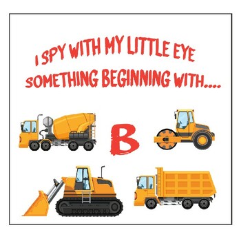 Preview of I Spy Construction Vehicles Activity worksheets