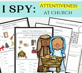 I Spy with my Little Eye Worksheet- Church Attentiveness