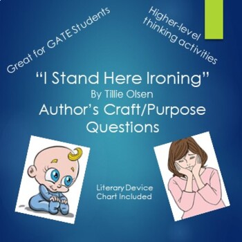 Preview of I Stand Here Ironing Author's Craft/Purpose Questions and Literary Device Chart
