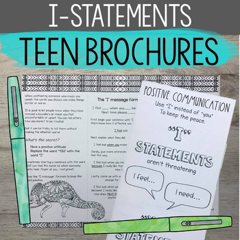 Preview of I messages I Statements Brochure for Teens