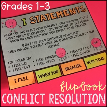 Preview of I Statements Conflict Resolution Mini Flipbook and Bookmarks