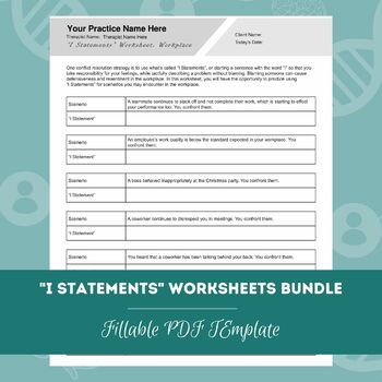 I Statements Worksheets Bundle | Editable /Fillable PDF Template ...