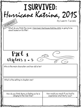 I Survived Hurricane Katrina, 2005 - Close Read Book Report Template