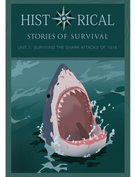 Preview of I Survived Study Unit 7 Surviving The Shark Attacks of 1916 - Family License