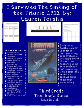 Preview of I Survived The Sinking of the Titanic Core Aligned Close Reading Guide Bundle