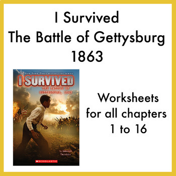 Preview of I Survived the Battle of Gettysburg 1863 worksheets (all chapters 1 - 16)