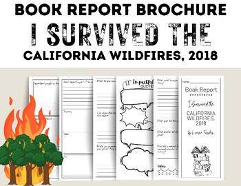 Preview of I Survived the California Wildfires, Book Report Brochure, PDF, 2 Pages