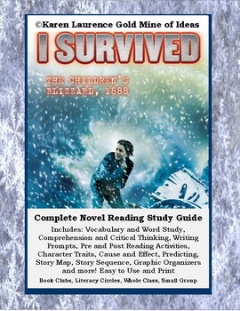 survived blizzard tarshis novel 1888 study reading guide children