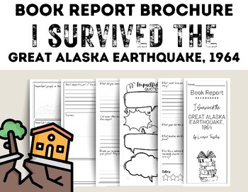 Preview of I Survived the Great Alaska Earthquake, Book Report Brochure, PDF, 2 Pages