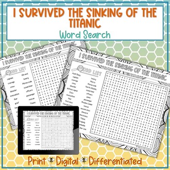 Preview of I Survived the Sinking of the Titanic Word Search Puzzle Activity