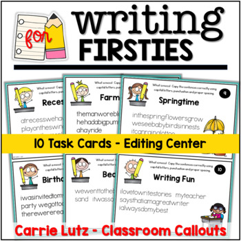 Writing for First Grade - Checklists, Posters, Task Cards by Carrie Lutz