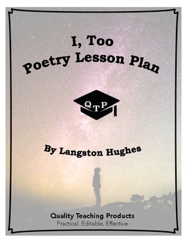 Preview of Lesson: I, Too (Sing America) by Langston Hughes Lesson Plan, Worksheets, Key