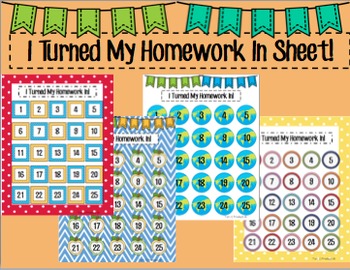 Preview of I Turned My Homework In Chart!