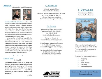 Preview of I, Vivaldi (Janice Shefelman/Tom Shefelman) Picture Book Discussion Guide