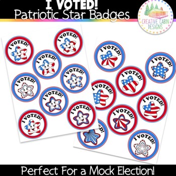 Preview of I Voted! Patriotic Badges