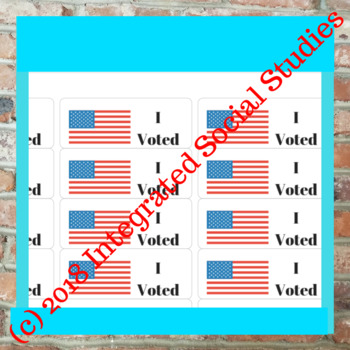 I Voted Stickers: Stars Decor by Integrated Social Studies